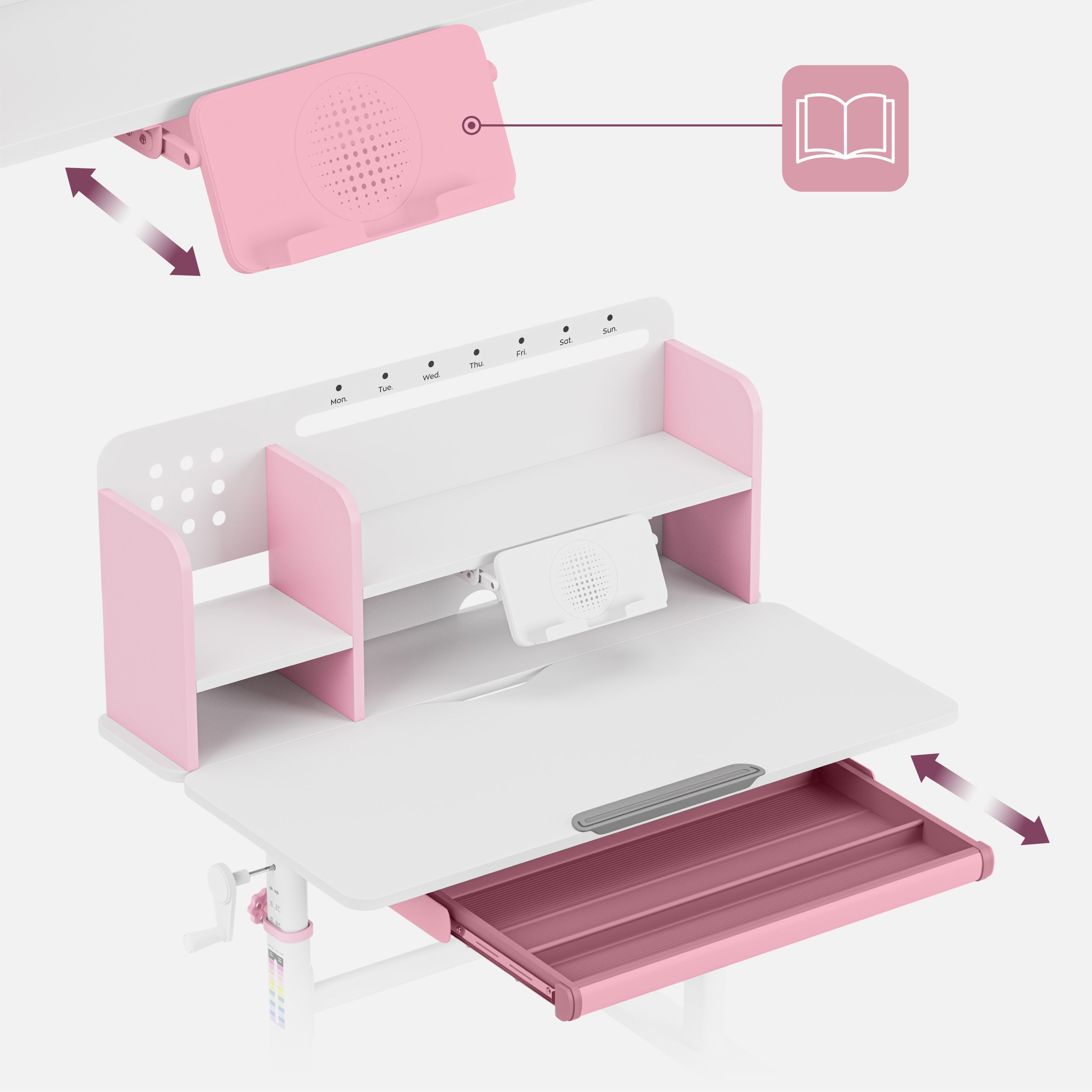 Ergonomisch bureau voor kinderen: Mark Adler Study 5.0 Pink 90 cm