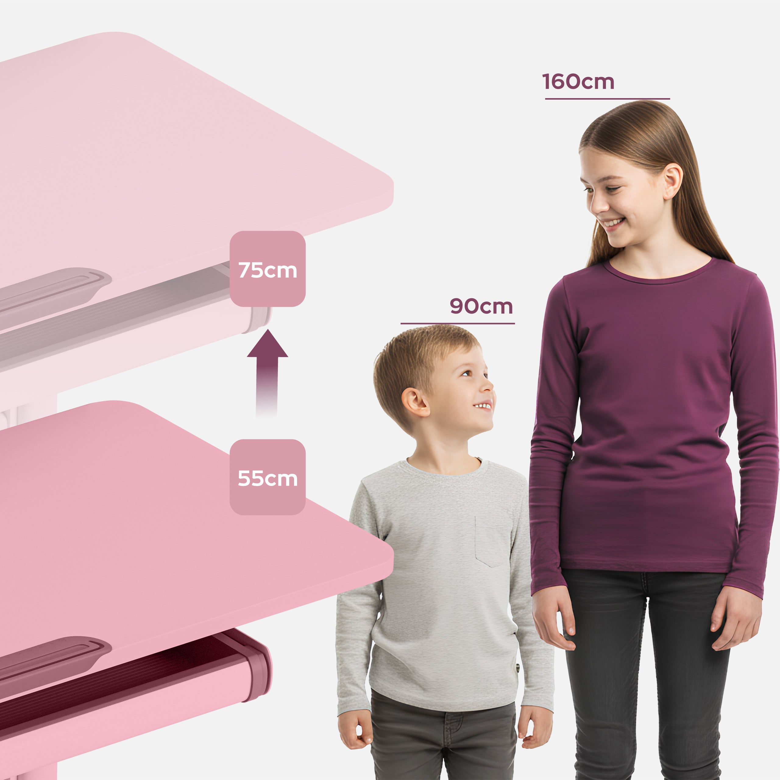 Ergonomisch bureau voor kinderen: Mark Adler Study 5.0 Pink 90 cm