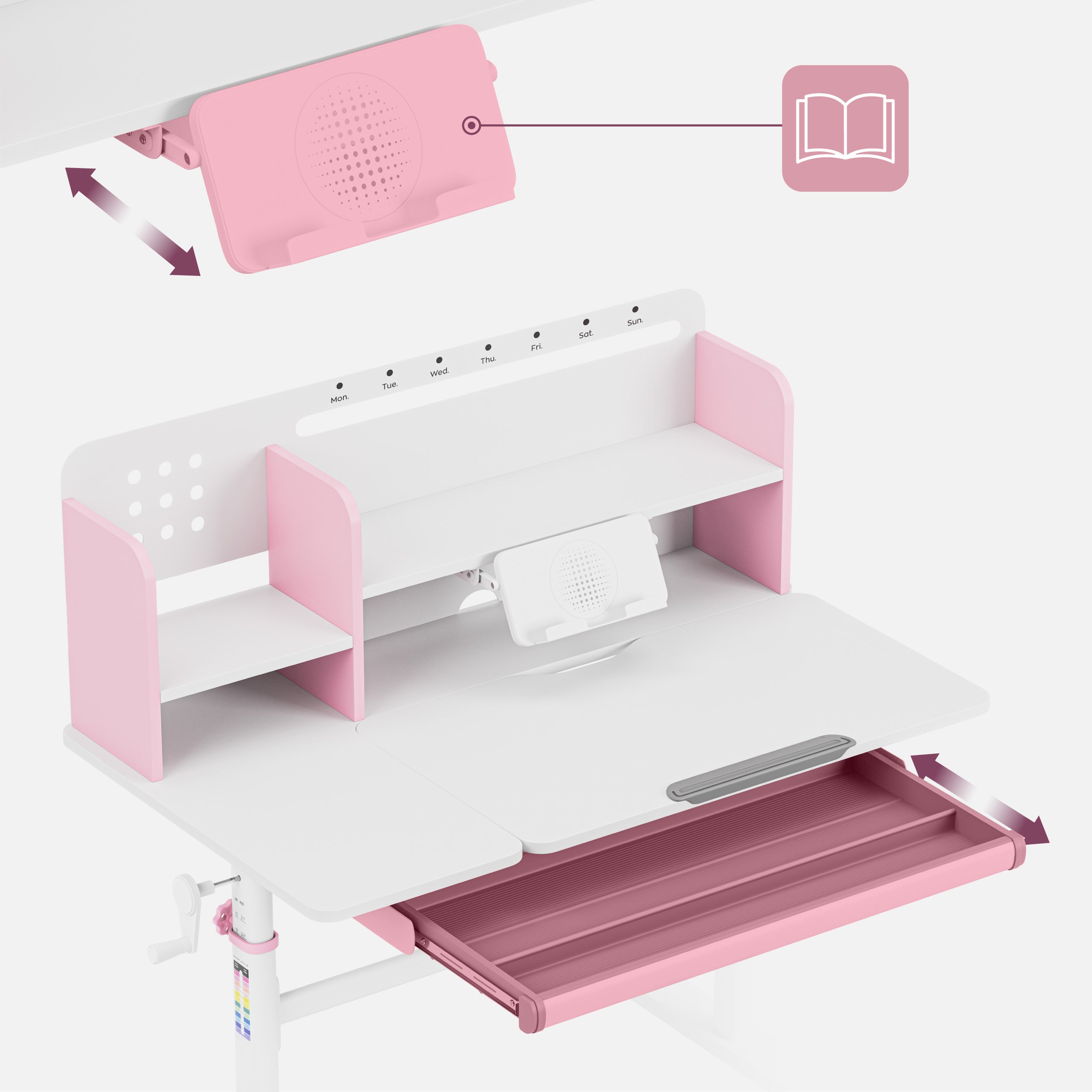 Kinderbureau Mark Adler Study 5.7 Pink 100 cm