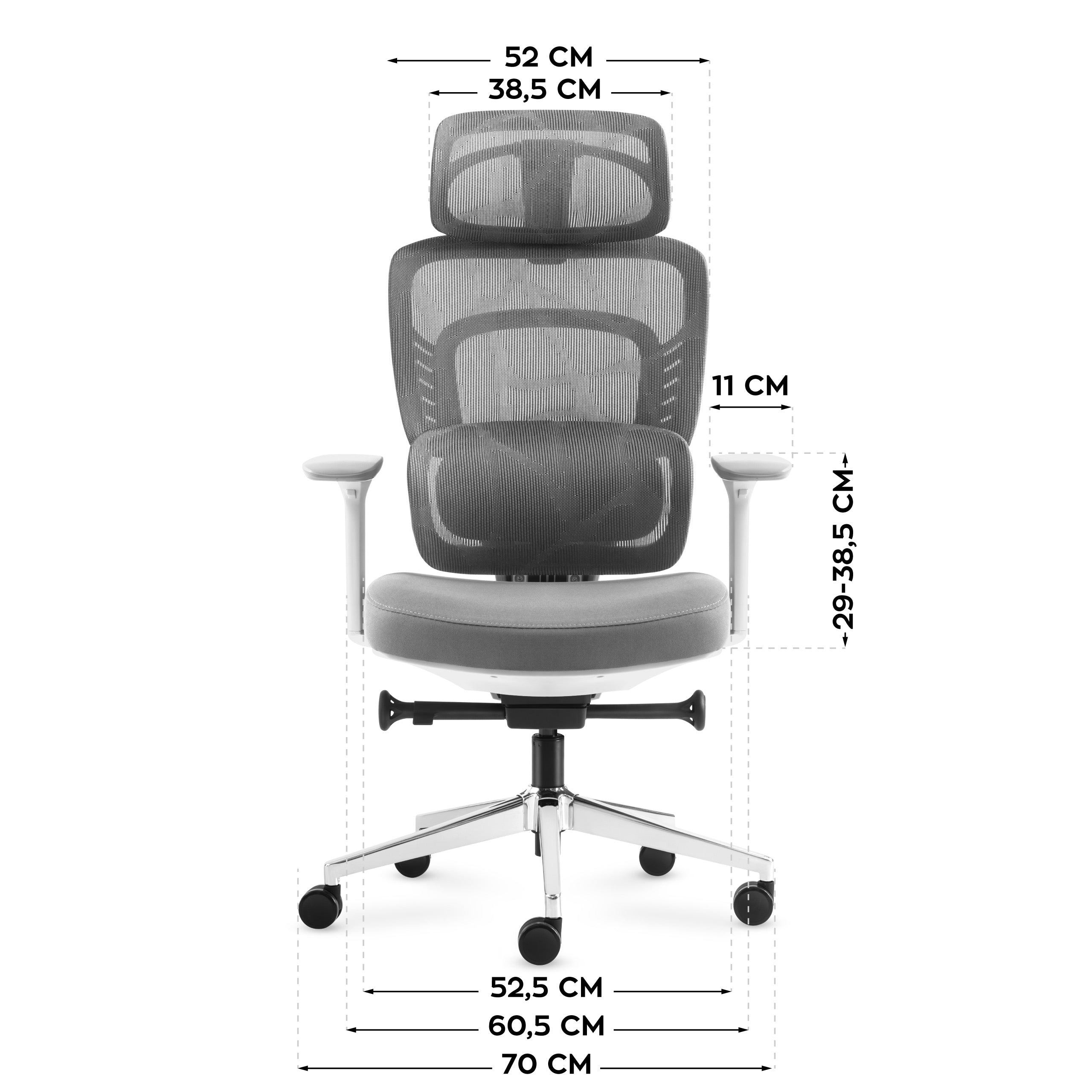 Mark Adler Visioner 6.1 Grey bureaustoel met massagefunctie