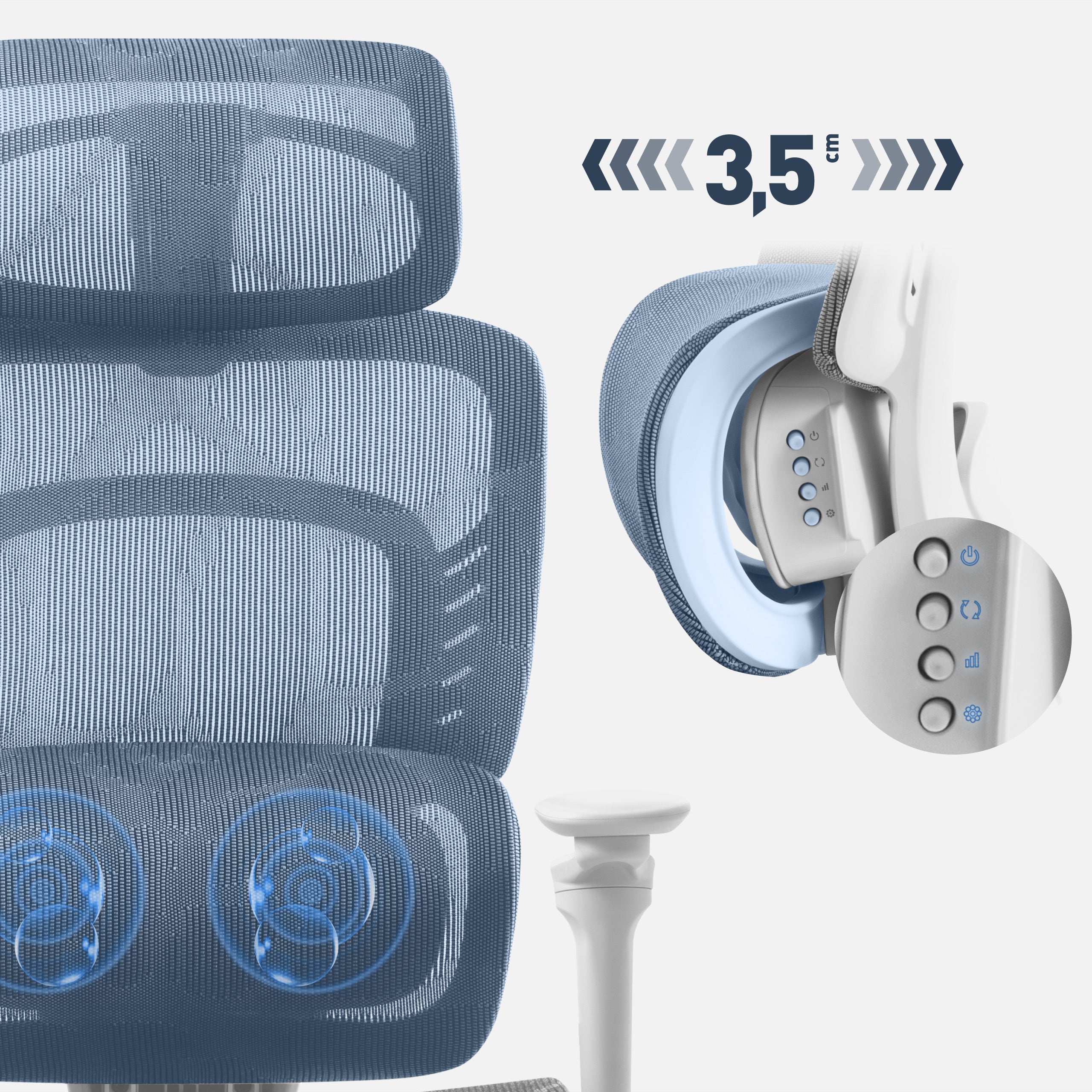 Mark Adler Visioner 8.3 Grey bureaustoel met massagefunctie