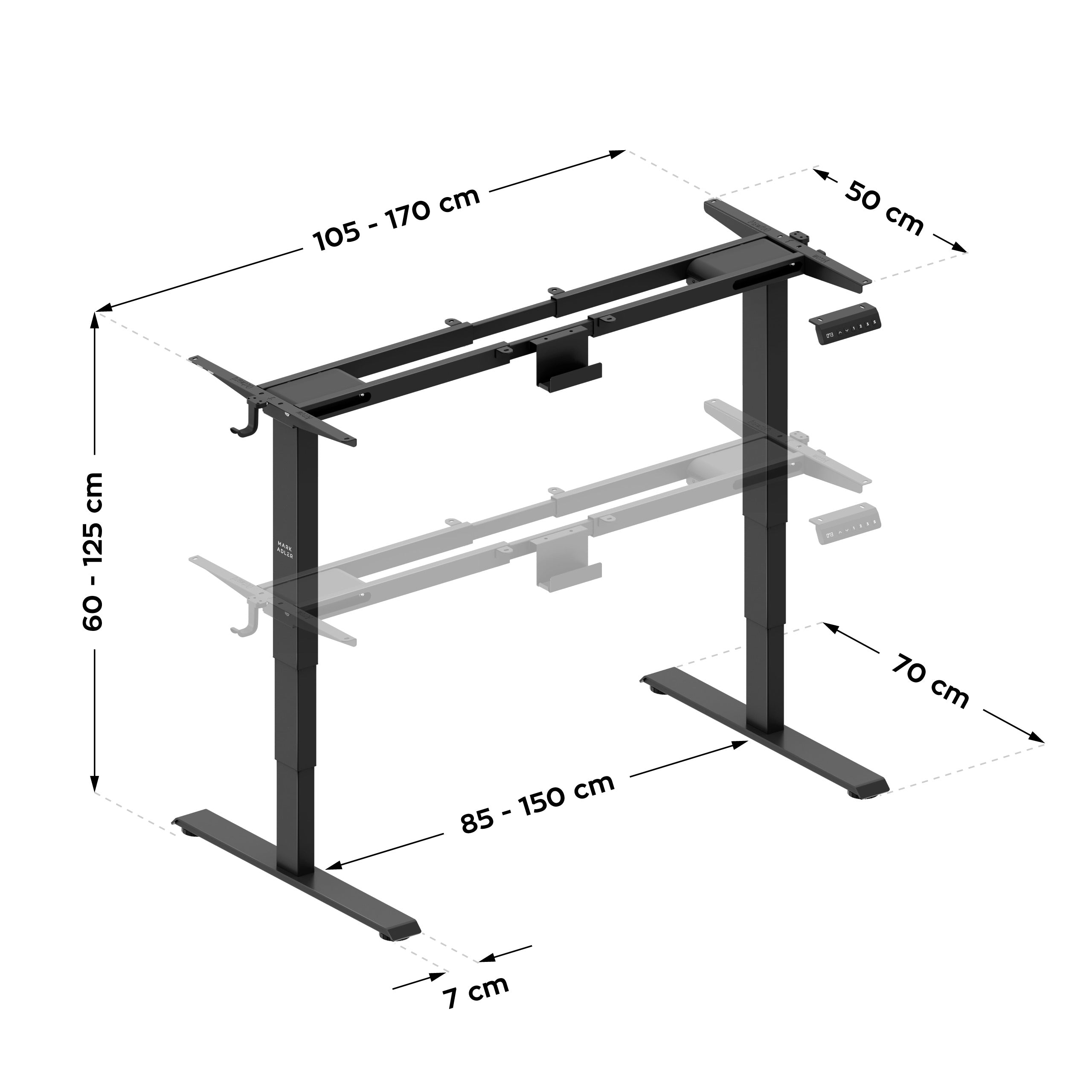 Mark Adler Xeno 6.0 elektrisch bureau met twee motoren