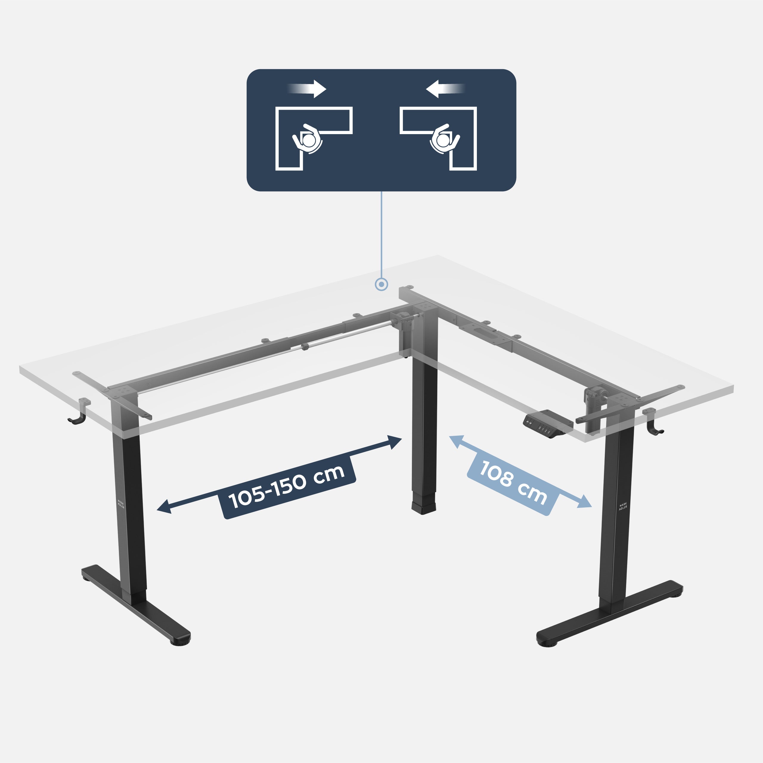 Mark Adler Xeno 7.6 elektrisch bureau met twee motoren